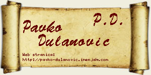 Pavko Dulanović vizit kartica